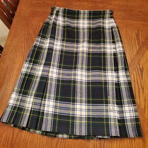 Plaid Women's Skirt - Black, White, Green